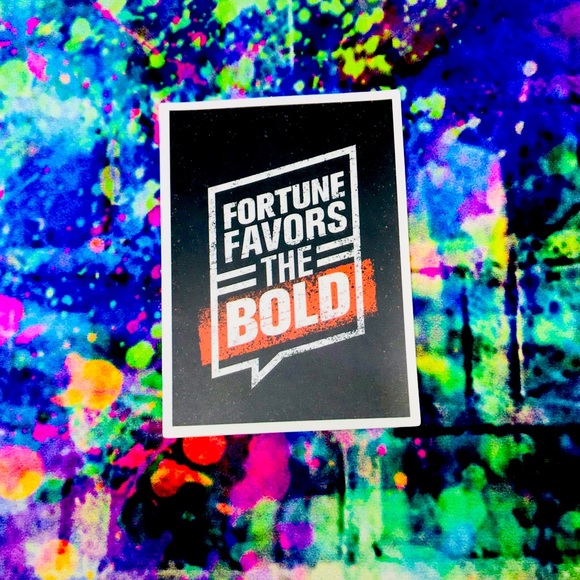 Fortune Favors The Bold Motivational Mini Poster Stickers Decor - Picture 1 of 4